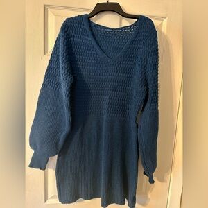 Cupshe Deep Blue Knit Sweater